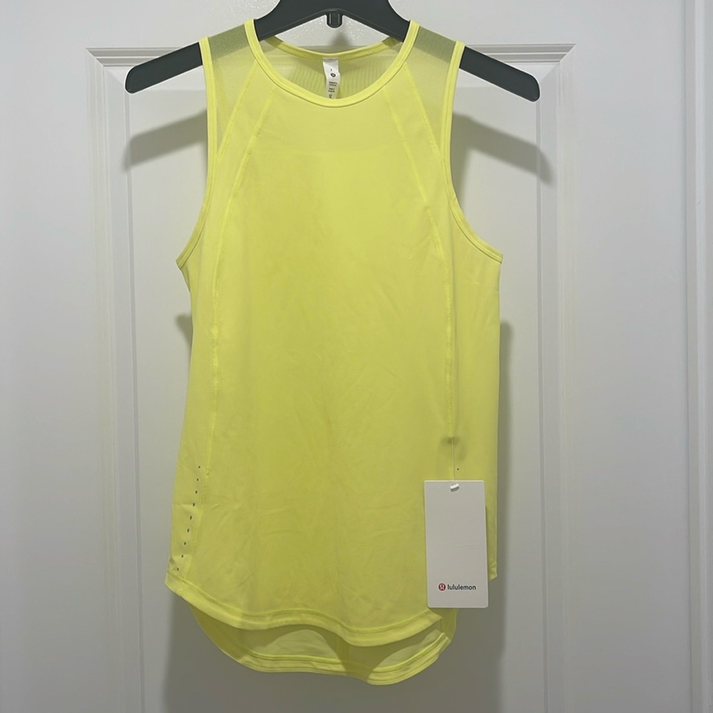 Lululemon Sculpt Tank Size 2 Electric Yellow ELLE NWT Neon Highlighter Mesh